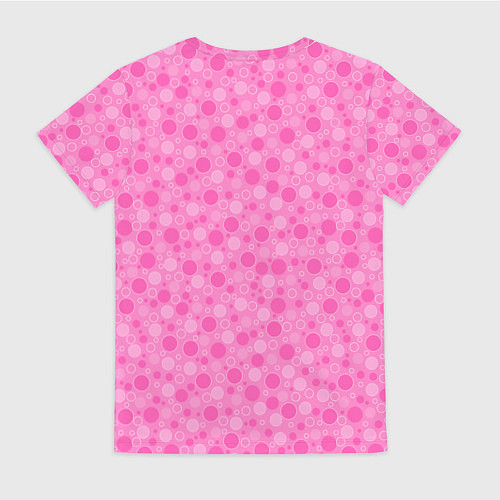 Женская футболка Малиново розовые пузыри и горохи / 3D-принт – фото 2