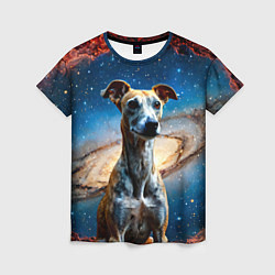 Женская футболка Уиппет в космосе