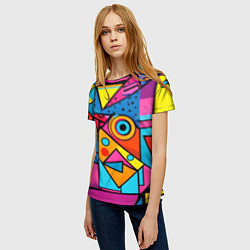 Футболка женская Кислая геометрия, цвет: 3D-принт — фото 2