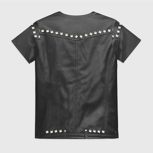 Женская футболка Кожаная косуха с клепками / 3D-принт – фото 2