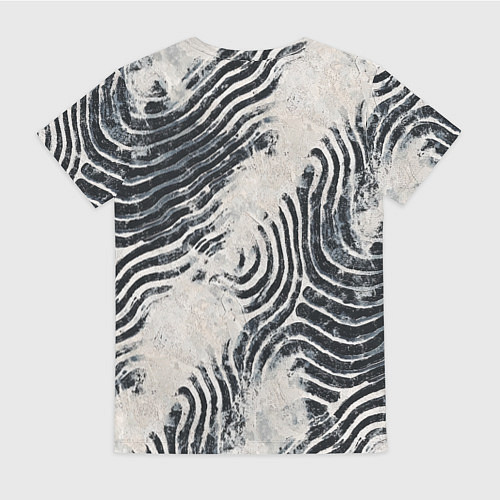 Женская футболка Текстура гранж - абстрактные линии / 3D-принт – фото 2
