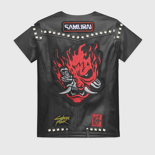 Женская футболка Косуха с нашивкой самурая киберпанк / 3D-принт – фото 2