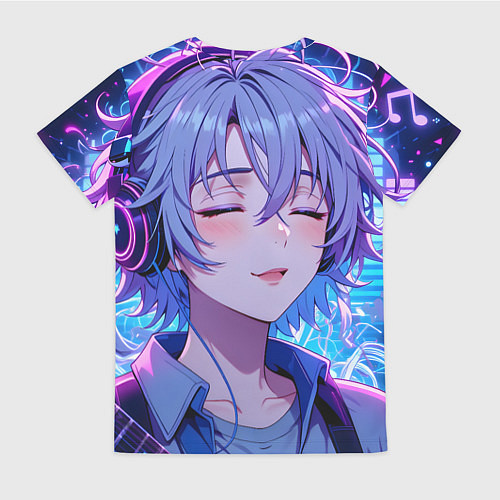 Женская футболка Влюбленный в музыку / 3D-принт – фото 2