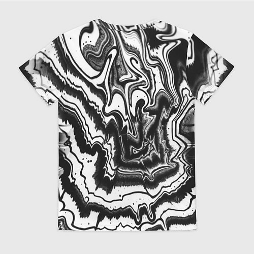 Женская футболка Закрученные волны - чб абстракция / 3D-принт – фото 2