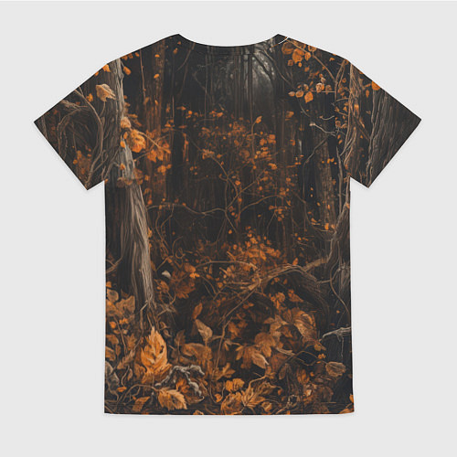 Женская футболка Медведь в лесной чаще / 3D-принт – фото 2