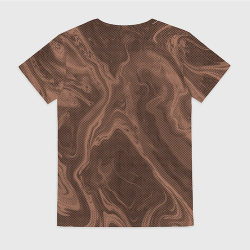 Женская футболка Коричневый абстракция в точку / 3D-принт – фото 2