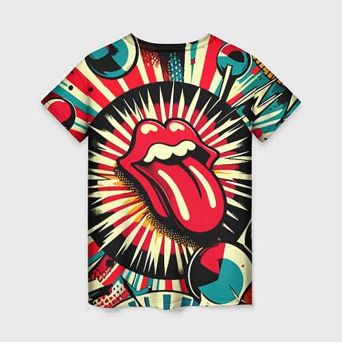 Женская футболка Logo of the Rolling Stones - pop art / 3D-принт – фото 2