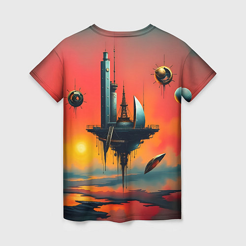 Женская футболка Абстракция в стиле сюрреализма / 3D-принт – фото 2