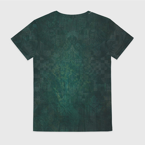 Женская футболка Девушка-андроид в зелёных тонах / 3D-принт – фото 2