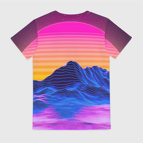 Женская футболка Неоновый закат / 3D-принт – фото 2