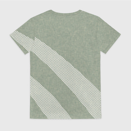 Женская футболка Светлый серо-зелёный абстрактный / 3D-принт – фото 2