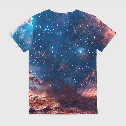 Женская футболка Бишон в космосе / 3D-принт – фото 2