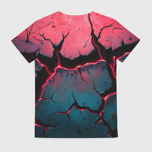 Женская футболка Объемные разломы текстура / 3D-принт – фото 2