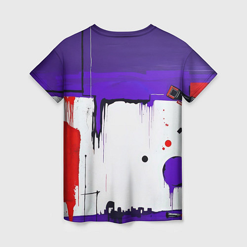 Женская футболка Пурпурный зловещий череп / 3D-принт – фото 2