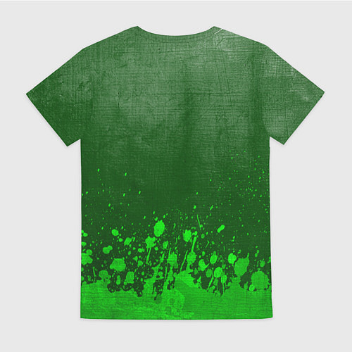 Женская футболка Volkswagen - green gradient посередине / 3D-принт – фото 2