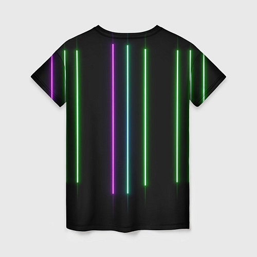 Женская футболка Neon stripes / 3D-принт – фото 2
