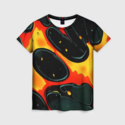 Футболка женская Оранжевые разломы текстура, цвет: 3D-принт