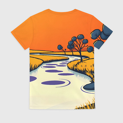 Женская футболка Арт с фантастическим пейзажем / 3D-принт – фото 2