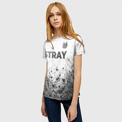 Футболка женская Stray - white gradient посередине, цвет: 3D-принт — фото 2