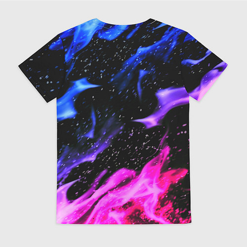 Женская футболка Doom flame neon / 3D-принт – фото 2