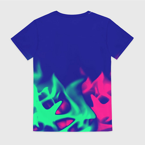 Женская футболка Nirvana fire neon / 3D-принт – фото 2