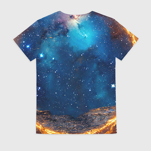 Женская футболка Бульдог в космосе / 3D-принт – фото 2