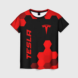 Футболка женская Tesla - red gradient вертикально, цвет: 3D-принт