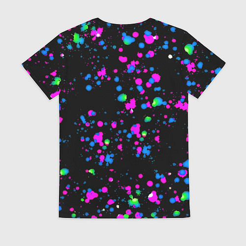 Женская футболка Monster energy неоновые краски / 3D-принт – фото 2