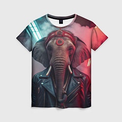 Женская футболка Cyberpunk elephant