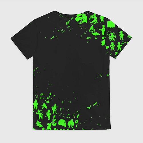 Женская футболка Doom x fallout кислотное лого / 3D-принт – фото 2