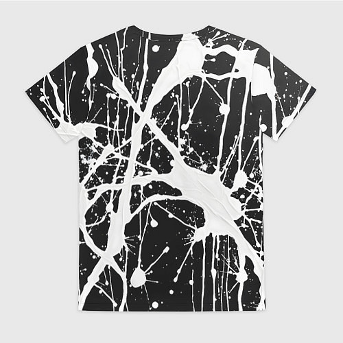 Женская футболка Брызги белой краски / 3D-принт – фото 2