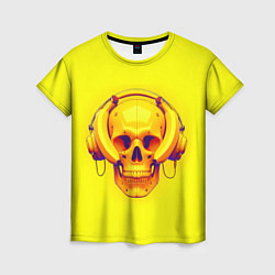 Женская футболка Yellow bananas skull - cyberpunk