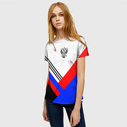 Футболка женская Герб России - минимализм, цвет: 3D-принт — фото 2