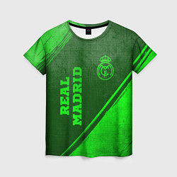 Женская футболка Real Madrid - green gradient вертикально