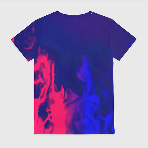 Женская футболка Sally face neon flame / 3D-принт – фото 2