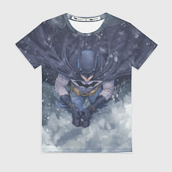 Женская футболка Бэтмен на фоне снегопада