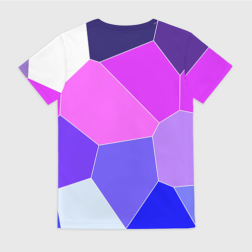 Женская футболка Сине-розовый крупные фрагменты / 3D-принт – фото 2