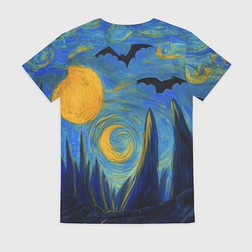 Женская футболка Бэтмен в стиле Ван-Гога / 3D-принт – фото 2