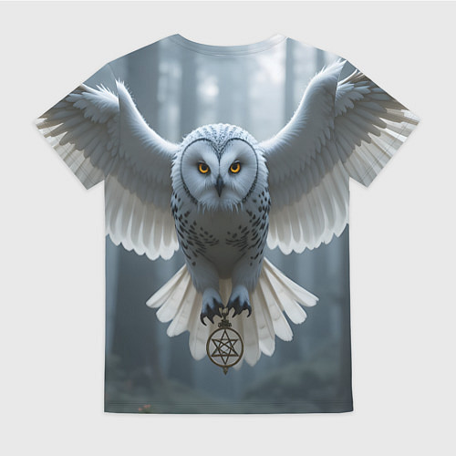 Женская футболка Белоснежная сова / 3D-принт – фото 2