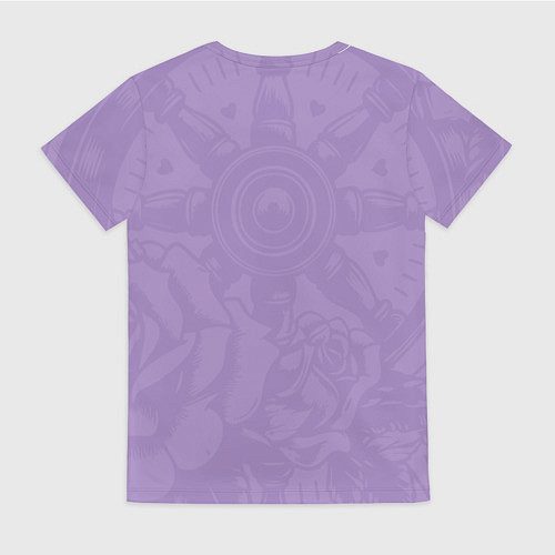 Женская футболка Штурвал в розах / 3D-принт – фото 2