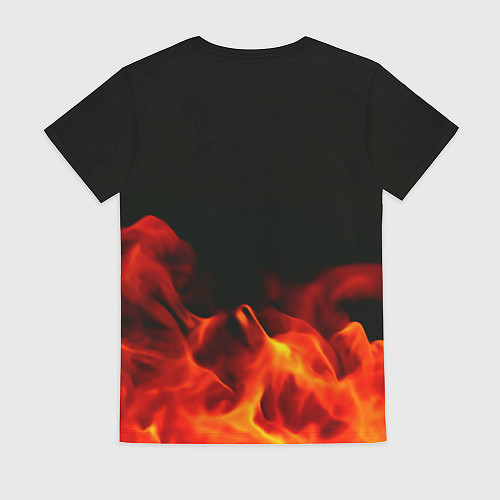 Женская футболка Doom огненная текстура / 3D-принт – фото 2