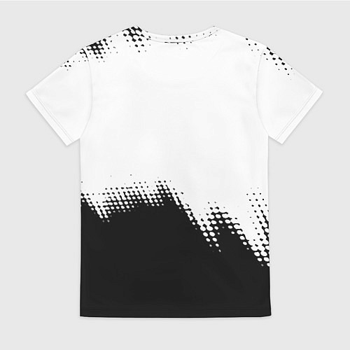 Женская футболка Monster energy чёрно белые краски / 3D-принт – фото 2