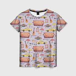 Футболка женская Друзья - паттерн, цвет: 3D-принт