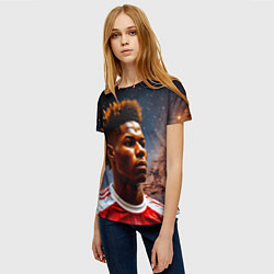 Футболка женская Маркус Рашфорд и космос, цвет: 3D-принт — фото 2
