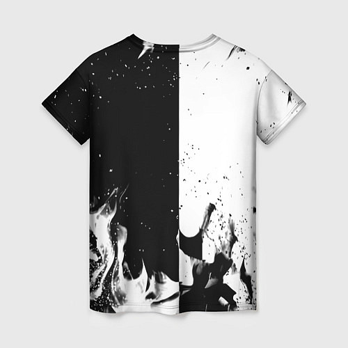 Женская футболка Nasa черно белый огонь / 3D-принт – фото 2