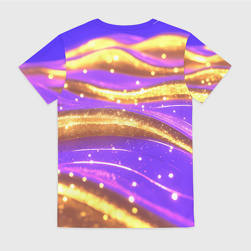Женская футболка Блестящая волнистая текстура / 3D-принт – фото 2