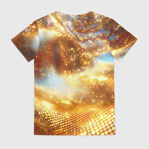 Женская футболка Блестящая золотая текстура / 3D-принт – фото 2