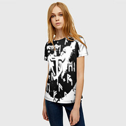 Футболка женская Doom символы краски, цвет: 3D-принт — фото 2