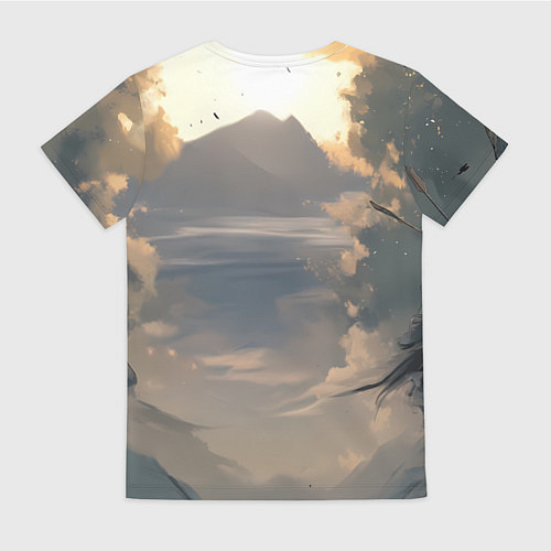 Женская футболка Медведь самурай / 3D-принт – фото 2