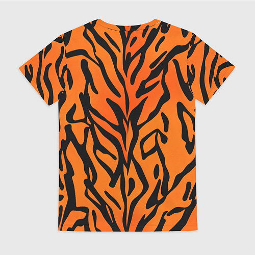 Женская футболка Тигровый огненный паттерн / 3D-принт – фото 2